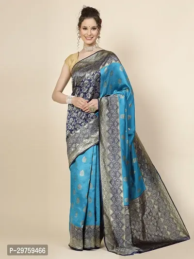 Stylish Art Silk Jacquard Saree with Blouse piece For Women-thumb0