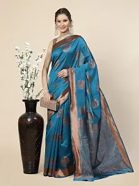 Stylish Art Silk Jacquard Saree with Blouse piece For Women-thumb1