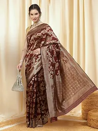 Stylish Art Silk Jacquard Saree with Blouse piece For Women-thumb1