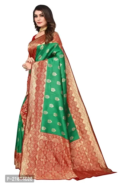 Beautiful Banarasi Silk Woven Design Saree with Blouse Piece For Women-thumb2