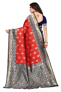 Beautiful Banarasi Silk Woven Design Saree with Blouse Piece For Women-thumb1