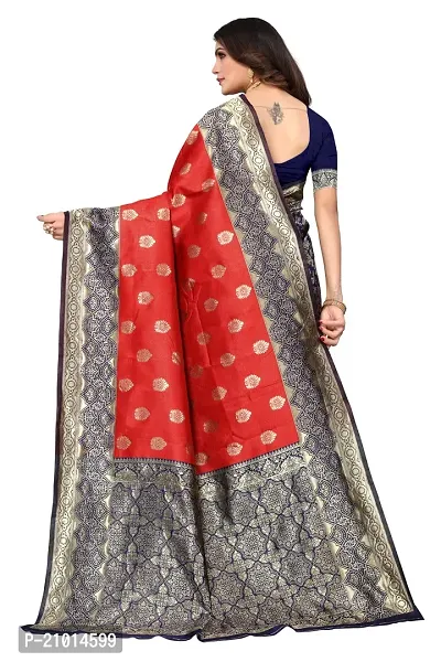 Beautiful Banarasi Silk Woven Design Saree with Blouse Piece For Women-thumb2