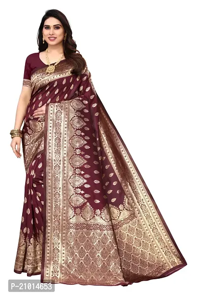 Women Art Silk Saree with Blouse piece-thumb0