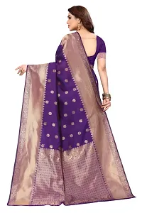 Beautiful Banarasi Silk Woven Design Saree with Blouse Piece For Women-thumb3