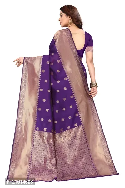 Beautiful Banarasi Silk Woven Design Saree with Blouse Piece For Women-thumb4