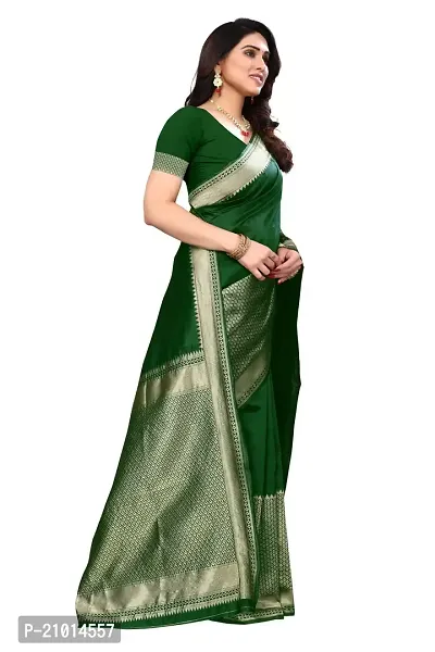 Women Art Silk Woven Design Saree with Blouse piece-thumb3