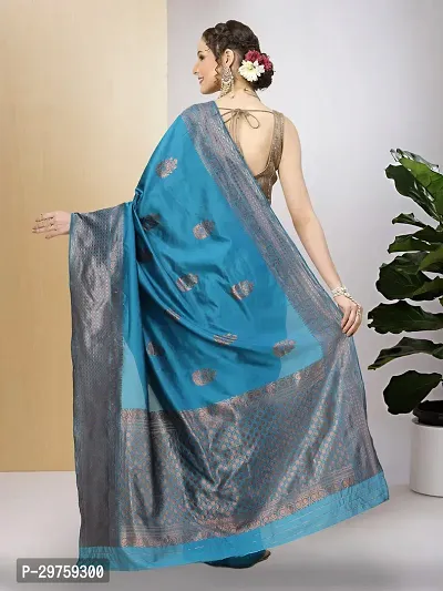 Stylish Art Silk Jacquard Saree with Blouse piece For Women-thumb3