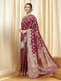 Stylish Art Silk Jacquard Saree with Blouse piece For Women-thumb1