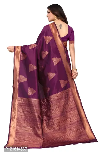 Women Banarasi Jacquard Saree with Blouse piece-thumb2