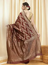 Stylish Art Silk Jacquard Saree with Blouse piece For Women-thumb2