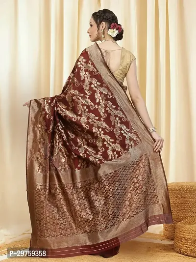 Stylish Art Silk Jacquard Saree with Blouse piece For Women-thumb3