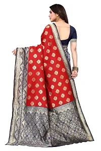 Beautiful Banarasi Silk Woven Design Saree with Blouse Piece For Women-thumb1