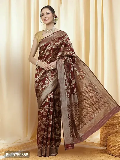 Stylish Art Silk Jacquard Saree with Blouse piece For Women-thumb0