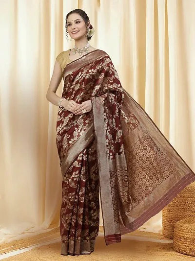 Best Selling Art Silk Saree with Blouse piece 