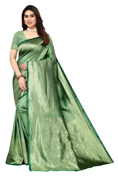 Beautiful Art Silk Jacquard Saree with Blouse Piece For Women