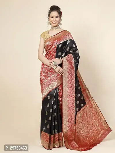 Stylish Art Silk Jacquard Saree with Blouse piece For Women