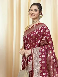 Stylish Art Silk Jacquard Saree with Blouse piece For Women-thumb2