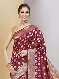 Stylish Art Silk Jacquard Saree with Blouse piece For Women-thumb2