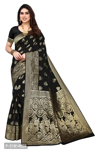 Women Art Silk Woven Design Saree with Blouse piece-thumb0