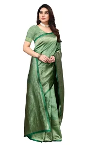 Beautiful Banarasi Silk Woven Design Saree with Blouse Piece For Women-thumb3