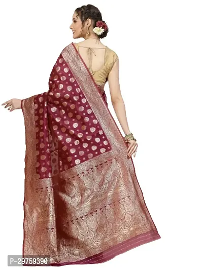 Stylish Art Silk Jacquard Saree with Blouse piece For Women-thumb2