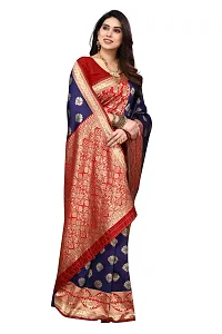 Beautiful Banarasi Silk Woven Design Saree with Blouse Piece For Women-thumb2