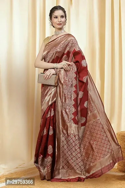 Stylish Art Silk Jacquard Saree with Blouse piece For Women-thumb2