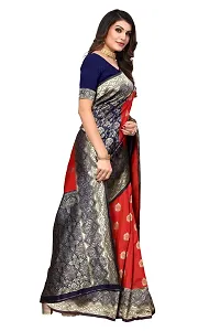 Beautiful Banarasi Silk Woven Design Saree with Blouse Piece For Women-thumb3