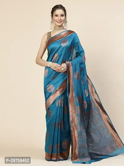 Stylish Art Silk Jacquard Saree with Blouse piece For Women