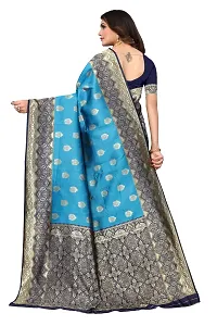 Beautiful Banarasi Silk Woven Design Saree with Blouse Piece For Women-thumb3