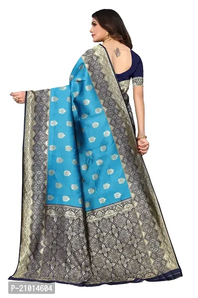 Beautiful Banarasi Silk Woven Design Saree with Blouse Piece For Women-thumb4