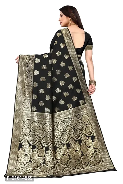 Women Art Silk Woven Design Saree with Blouse piece-thumb2