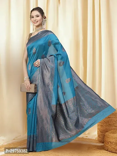 Stylish Art Silk Jacquard Saree with Blouse piece For Women-thumb2