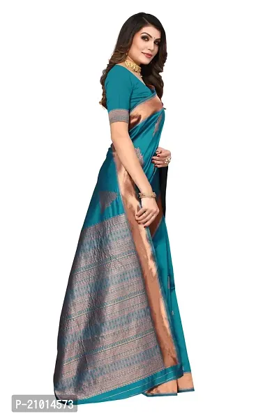 Women Banarasi Jacquard Saree with Blouse piece-thumb4