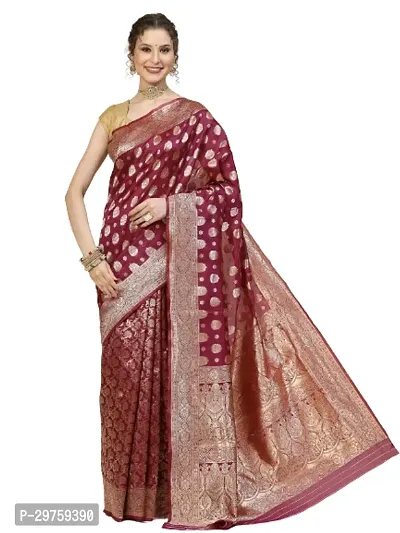 Stylish Art Silk Jacquard Saree with Blouse piece For Women-thumb0