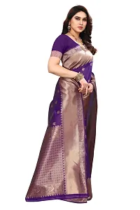 Beautiful Banarasi Silk Woven Design Saree with Blouse Piece For Women-thumb2