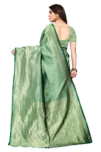 Beautiful Banarasi Silk Woven Design Saree with Blouse Piece For Women-thumb1