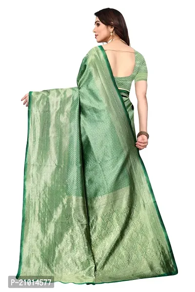 Beautiful Banarasi Silk Woven Design Saree with Blouse Piece For Women-thumb2