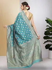 Stylish Art Silk Jacquard Saree with Blouse piece For Women-thumb2