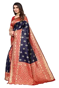 Beautiful Banarasi Silk Woven Design Saree with Blouse Piece For Women-thumb1