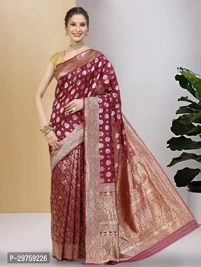 Stylish Art Silk Jacquard Saree with Blouse piece For Women-thumb0