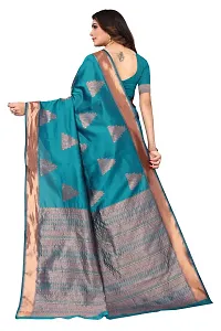 Women Banarasi Jacquard Saree with Blouse piece-thumb1