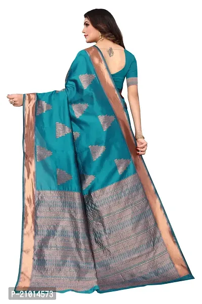 Women Banarasi Jacquard Saree with Blouse piece-thumb2