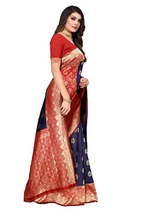 Beautiful Banarasi Silk Woven Design Saree with Blouse Piece For Women-thumb2