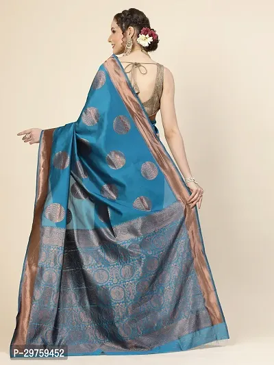 Stylish Art Silk Jacquard Saree with Blouse piece For Women-thumb3