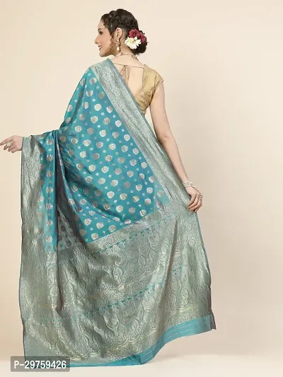 Stylish Art Silk Jacquard Saree with Blouse piece For Women-thumb3