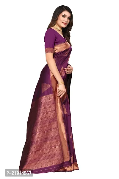 Women Banarasi Jacquard Saree with Blouse piece-thumb3