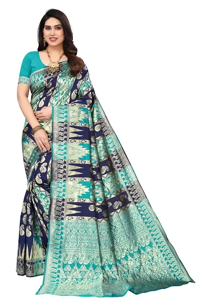 Stylish Silk Saree With Blouse Piece For Women