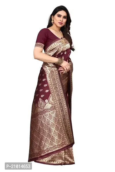 Women Art Silk Saree with Blouse piece-thumb4