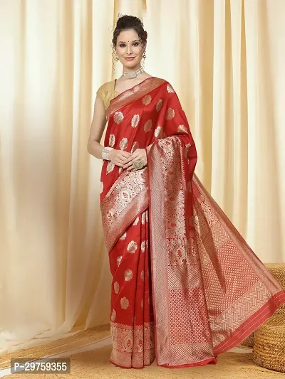 Stylish Art Silk Jacquard Saree with Blouse piece For Women-thumb0